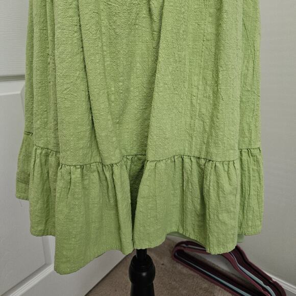 Hesperus Lime Green Mini Dress Puff Sleeves Semi Backless Size M - Picture 4 of 11